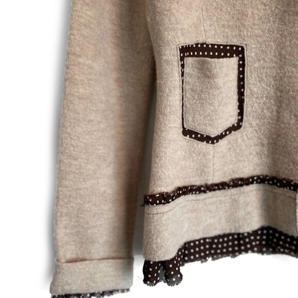 Sparrow Beige and Brown Polka Dot Cardigan - Picture 5 of 8